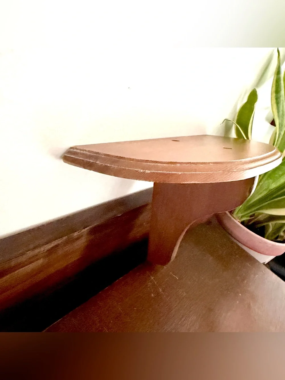 Vintage Wooden Wall Hanging Shelf 9” Floating Display Bracket Cottagecore Rustic